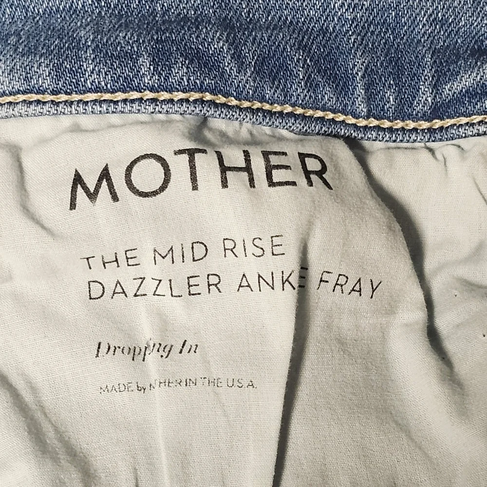 MOTHER The Midrise Dazzler Ankle Fray Denim Stetch Jeans 29 - Picture 7 of 7